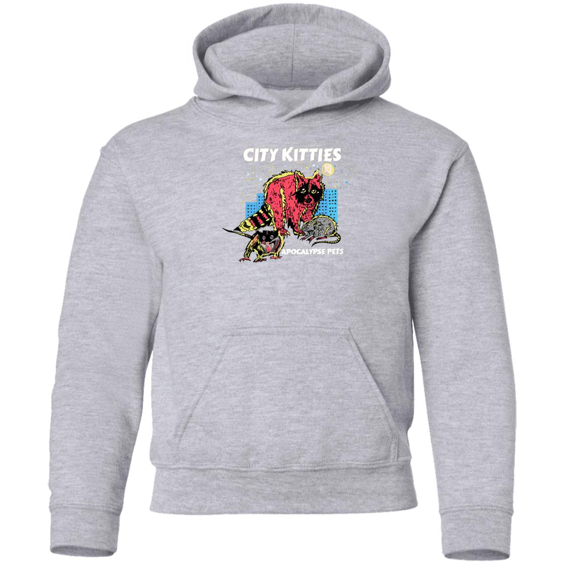 CITY KITTIES APOCALYPSE PETS YOUTH HOODIE - HAND DRAWN