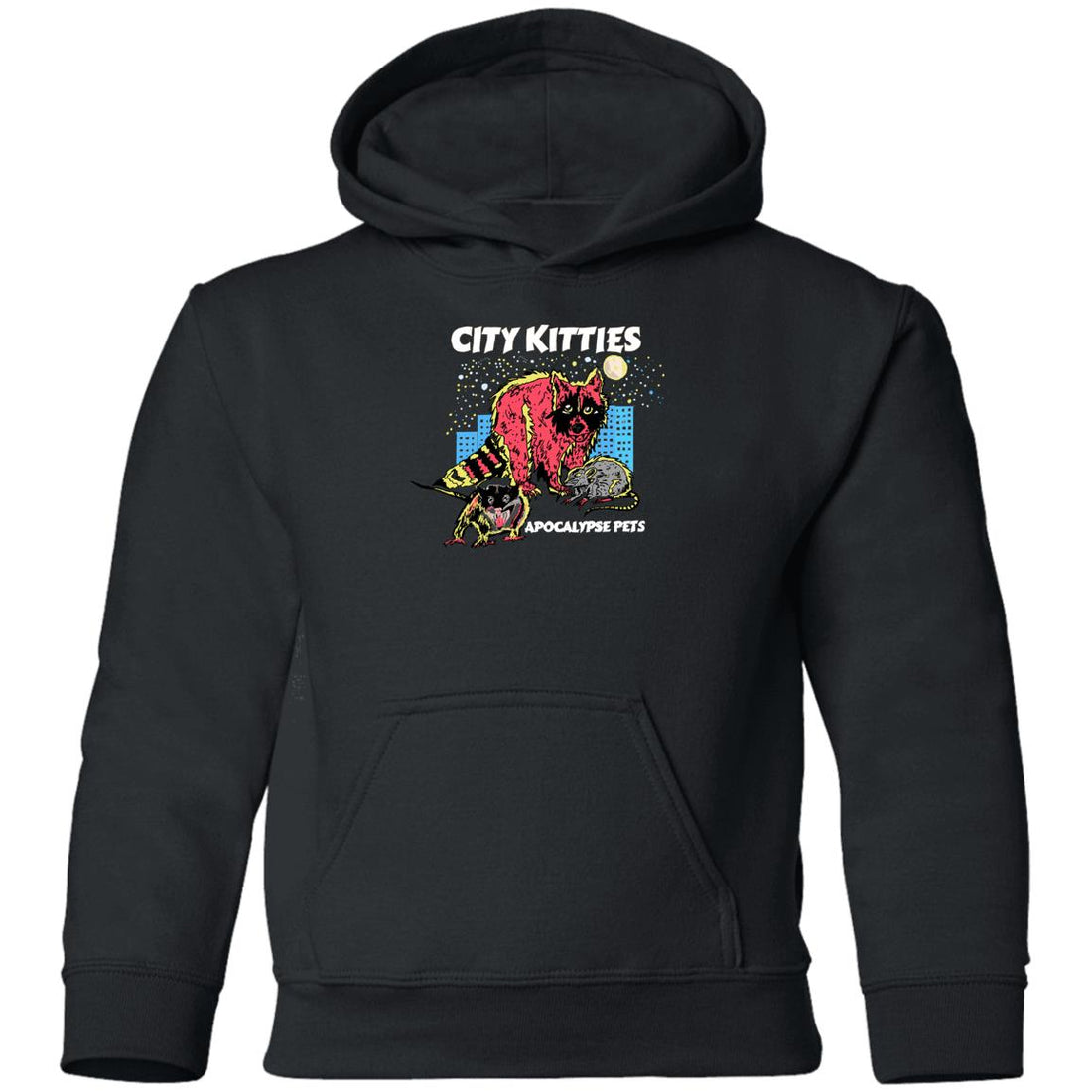 CITY KITTIES APOCALYPSE PETS YOUTH HOODIE - HAND DRAWN