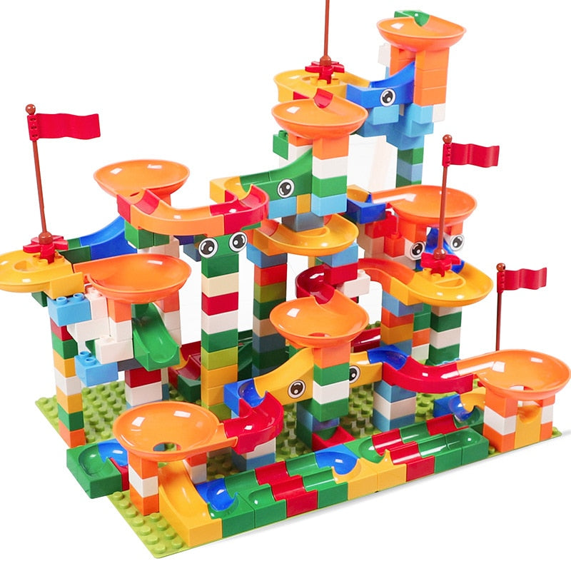 MARBLE RACE RUN TRACK BRICK BLOCKS (COMPATIBLE WITH DUPLO AND LEGO)