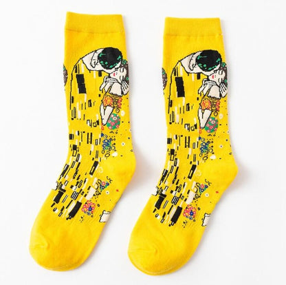 RETRO CLASSIC PAINTINGS NOVELTY SOCKS