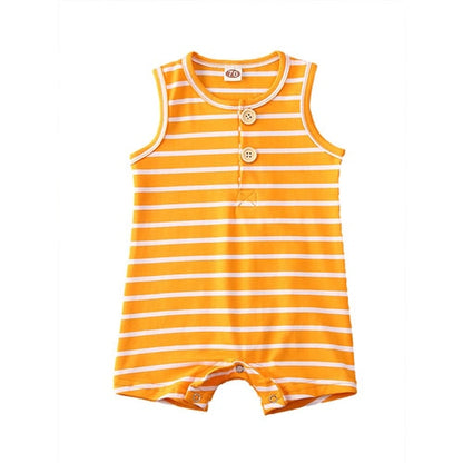 Trendy Striped Shortie Romper with multiple color options.