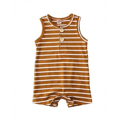 Trendy Striped Shortie Romper with multiple color options.