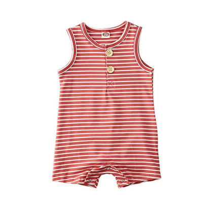 Trendy Striped Shortie Romper with multiple color options.