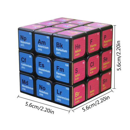 Periodic Table, Science Cube 3x3x3 5.6CM Speed For Magic Cube Chemical Element Periodic Table 3rd-order Cube Learning Formula Education Toy