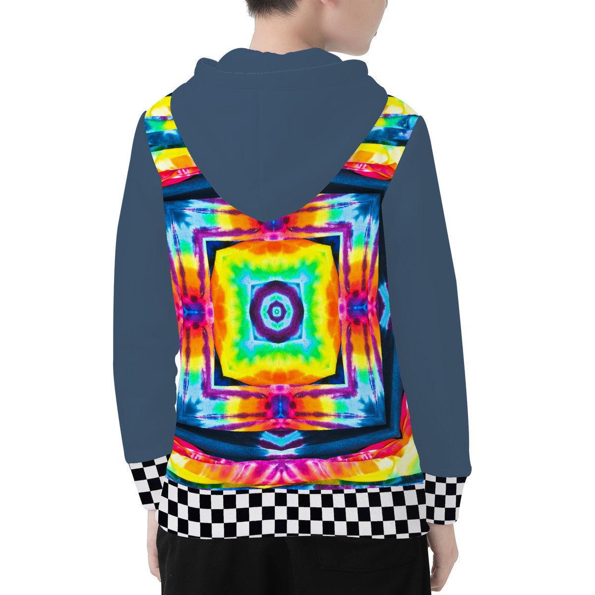 Youth Tie Dye &amp; Checkerboard Hoodie