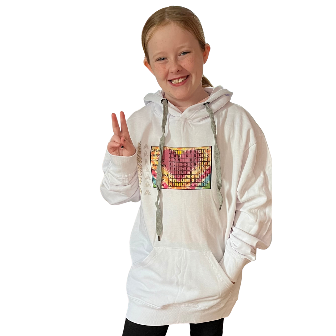 Empowerment Tie Dye Crossword Premium Hoodie