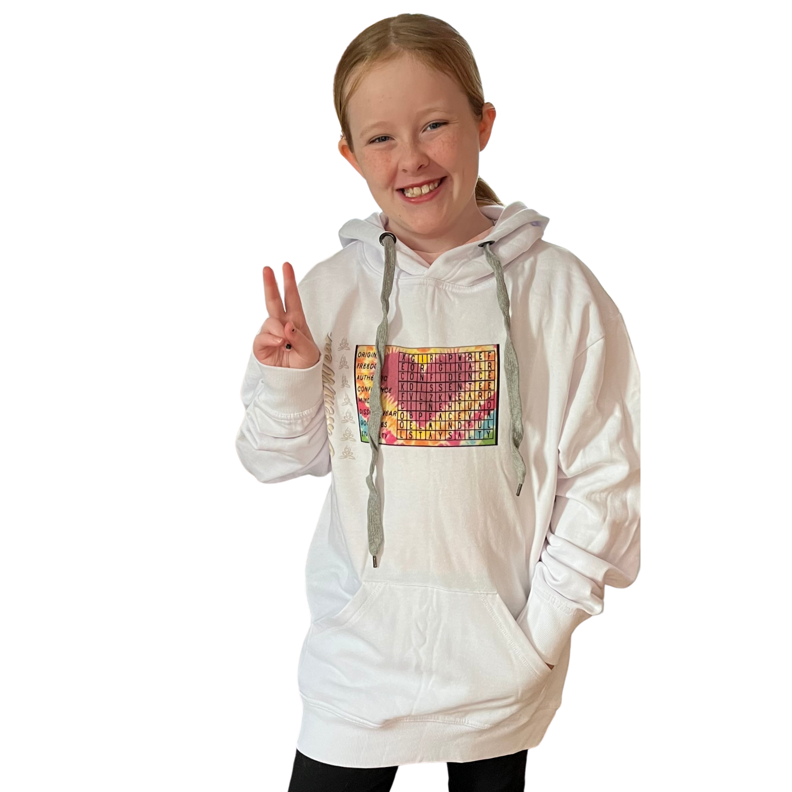 Empowerment Tie Dye Crossword Premium Hoodie