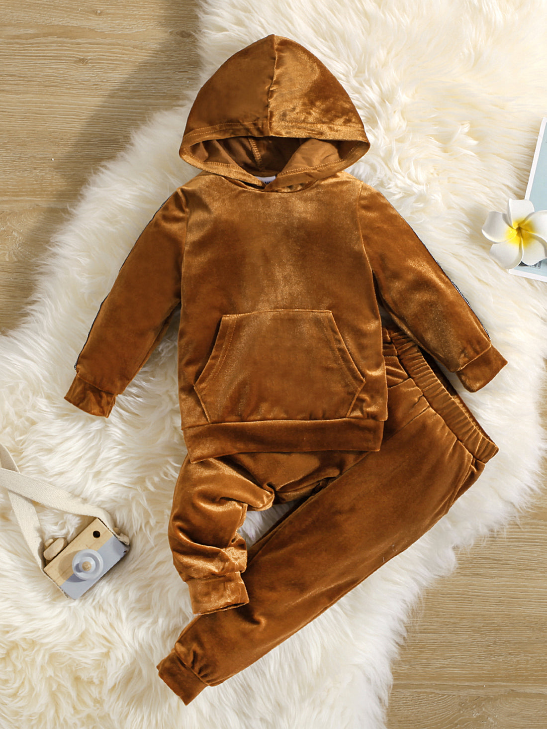 Toddler / Youth Pocketed Velour Hoodie and Pants Set