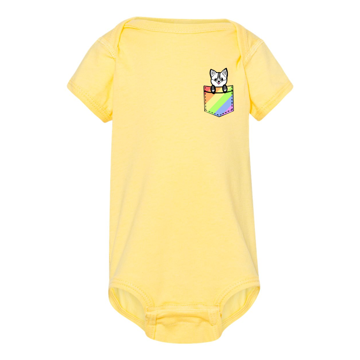 POCKET HUSKY GENDER NEUTRAL INFANT ONESIE