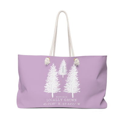 MAINE MADE LOCALLY GROWN WEEKENDER BAG IN LILAC (HOT FALL TREND)