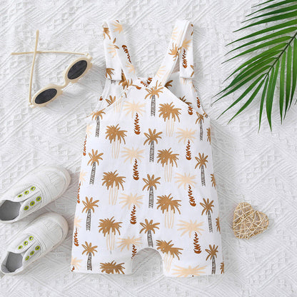 Kids Botanical Print Overalls