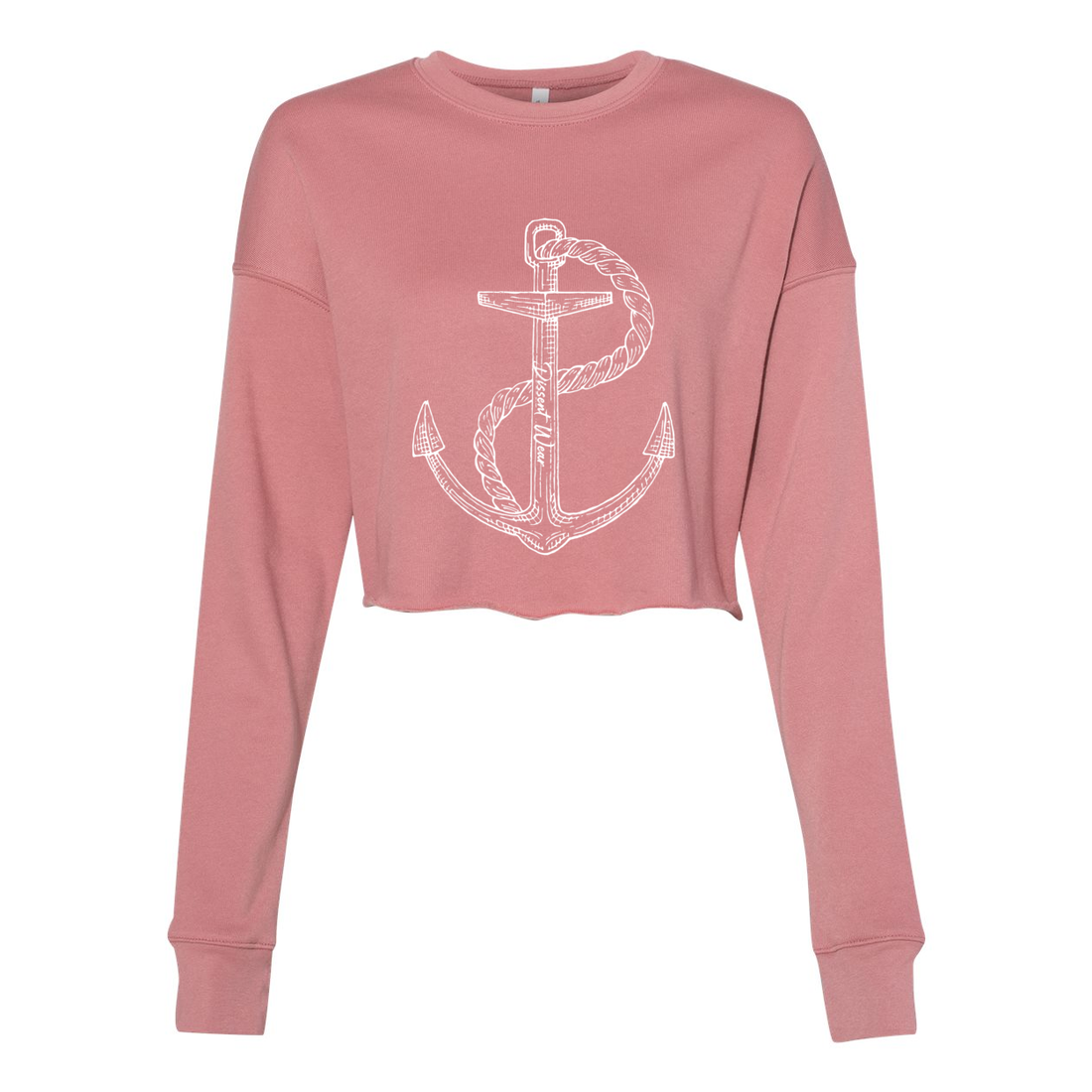 Nautical Anchor Cropped Crew Fleece