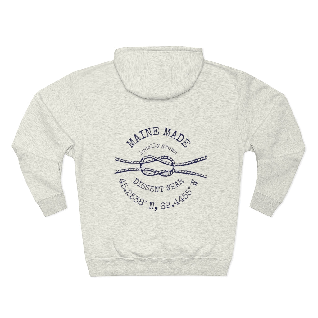 MAINE MADE LOCALLY GROWN CLASSIC NAUTICAL DISSENT WEAR HOODIE