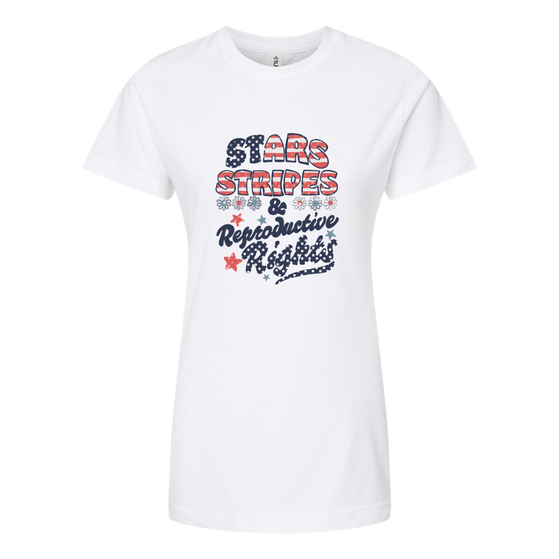 HandDrawn Stars Stripes &amp; Reproductive Rights Jersey T-Shirt