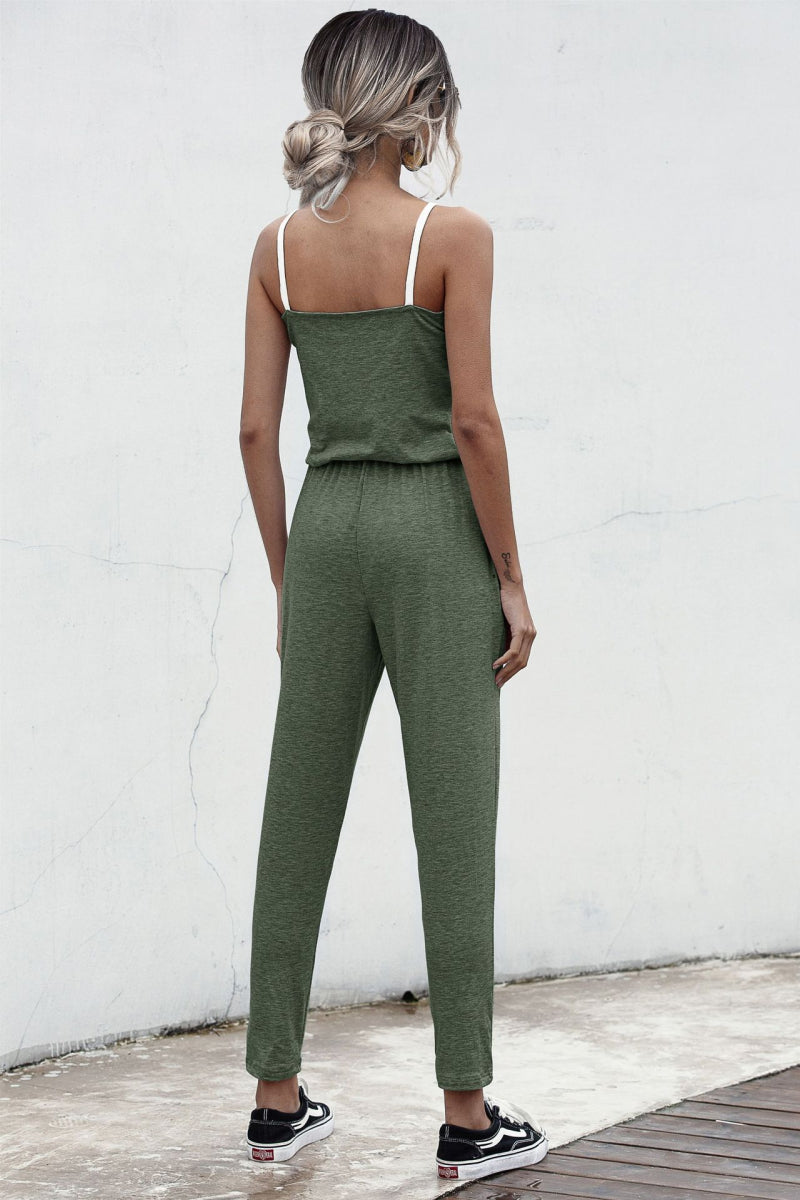 Contrast binding Cami Jumpsuit