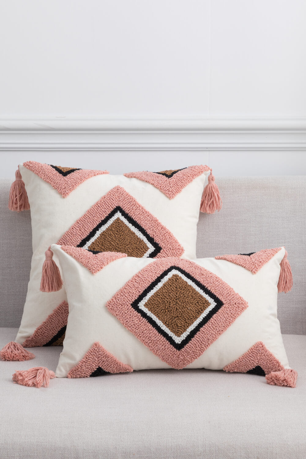 Geometric Graphic Tassel Pillow Cover *hot item* 4 Styles