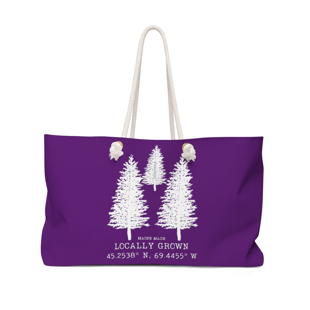 MAINE MADE LOCALLY GROWN WEEKENDER BAG IN DEEP PURPLE