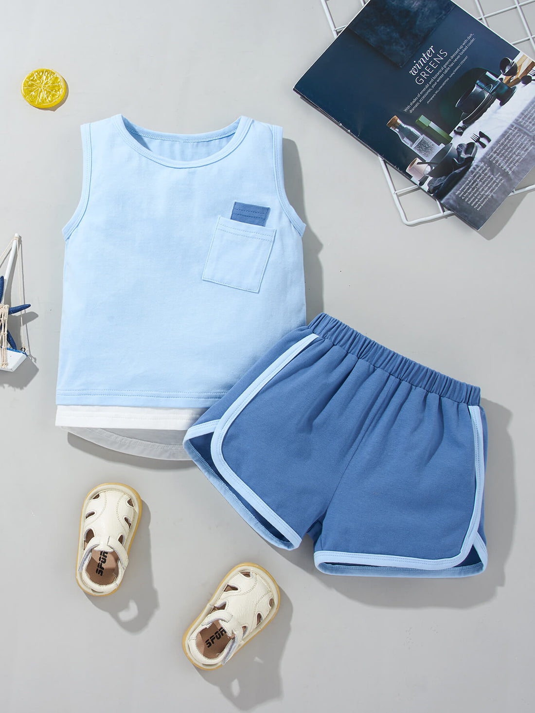 Kids Tank and Blue Shorts Set