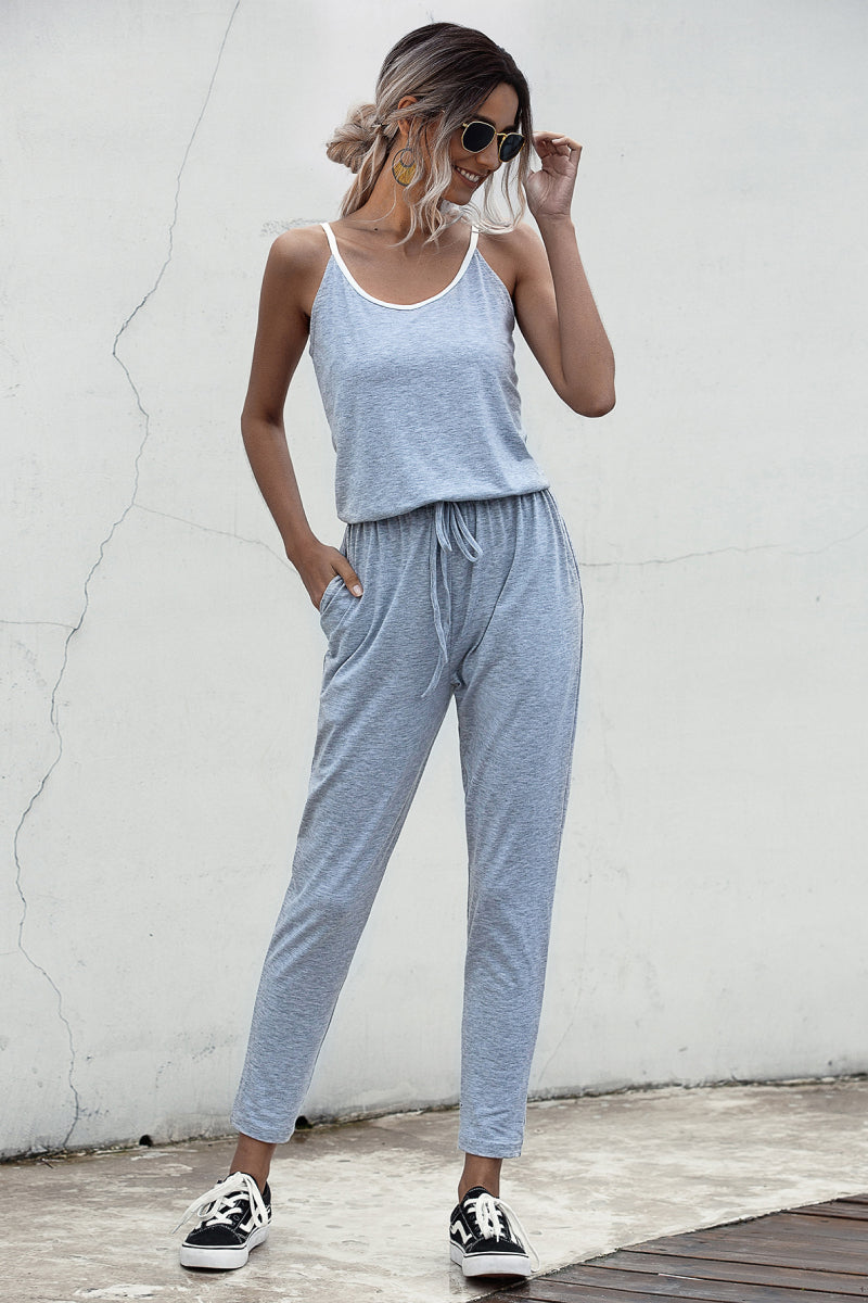 Contrast binding Cami Jumpsuit