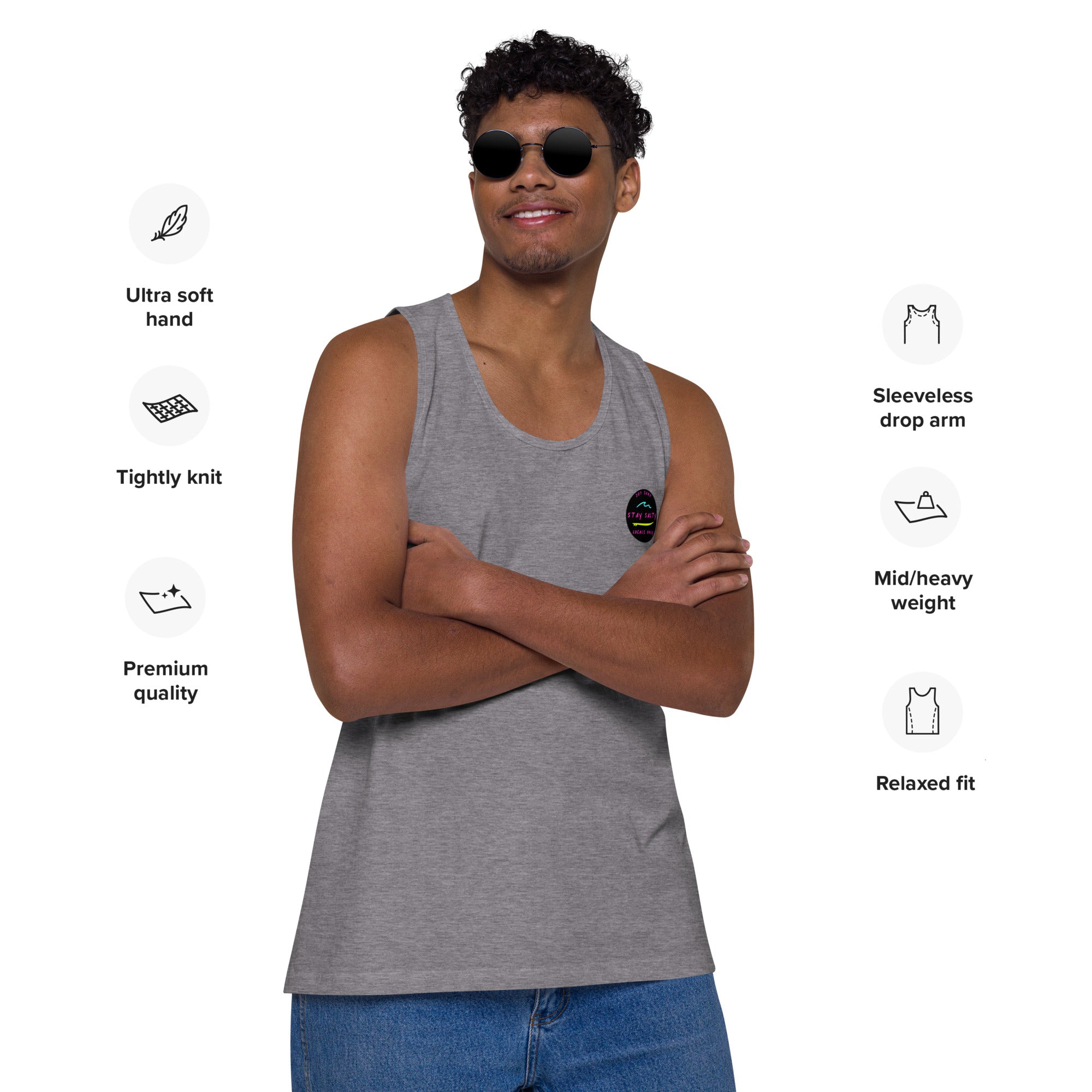 STAY SALTY embroiled Men’s premium tank top