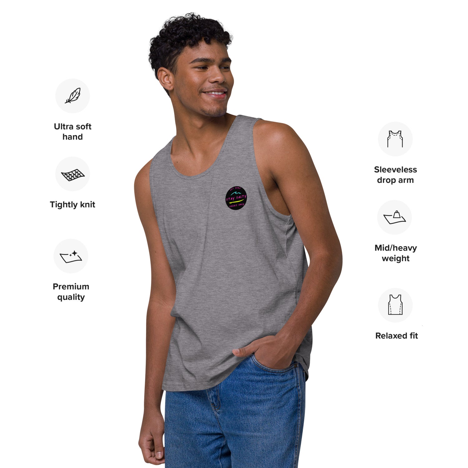 STAY SALTY embroiled Men’s premium tank top