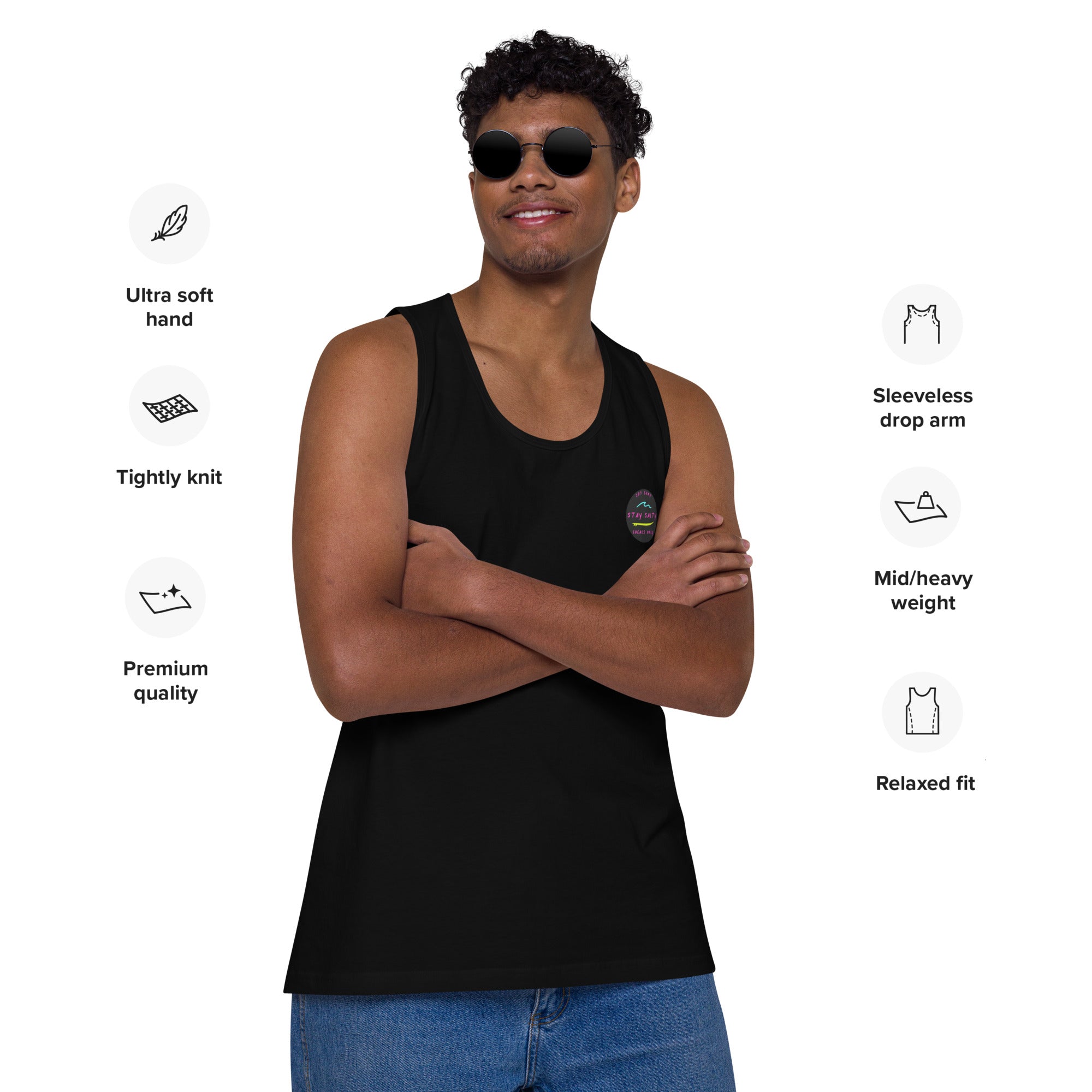 STAY SALTY embroiled Men’s premium tank top