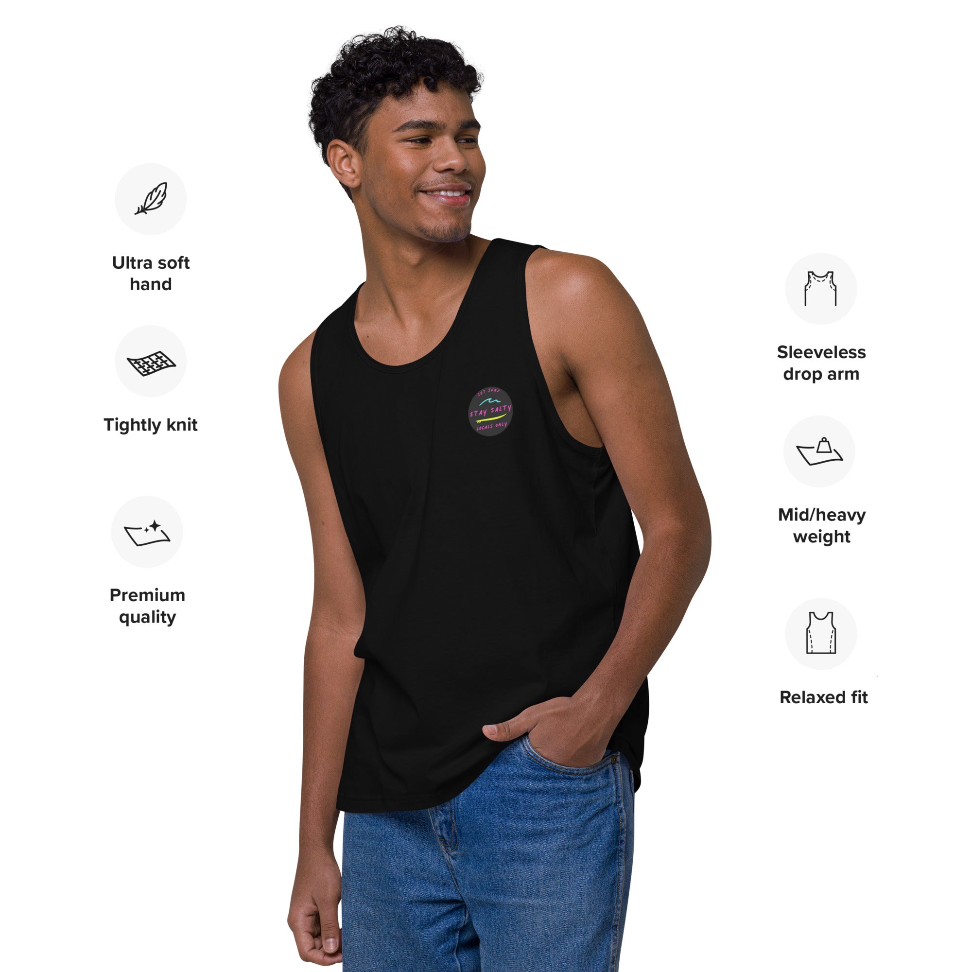 STAY SALTY embroiled Men’s premium tank top