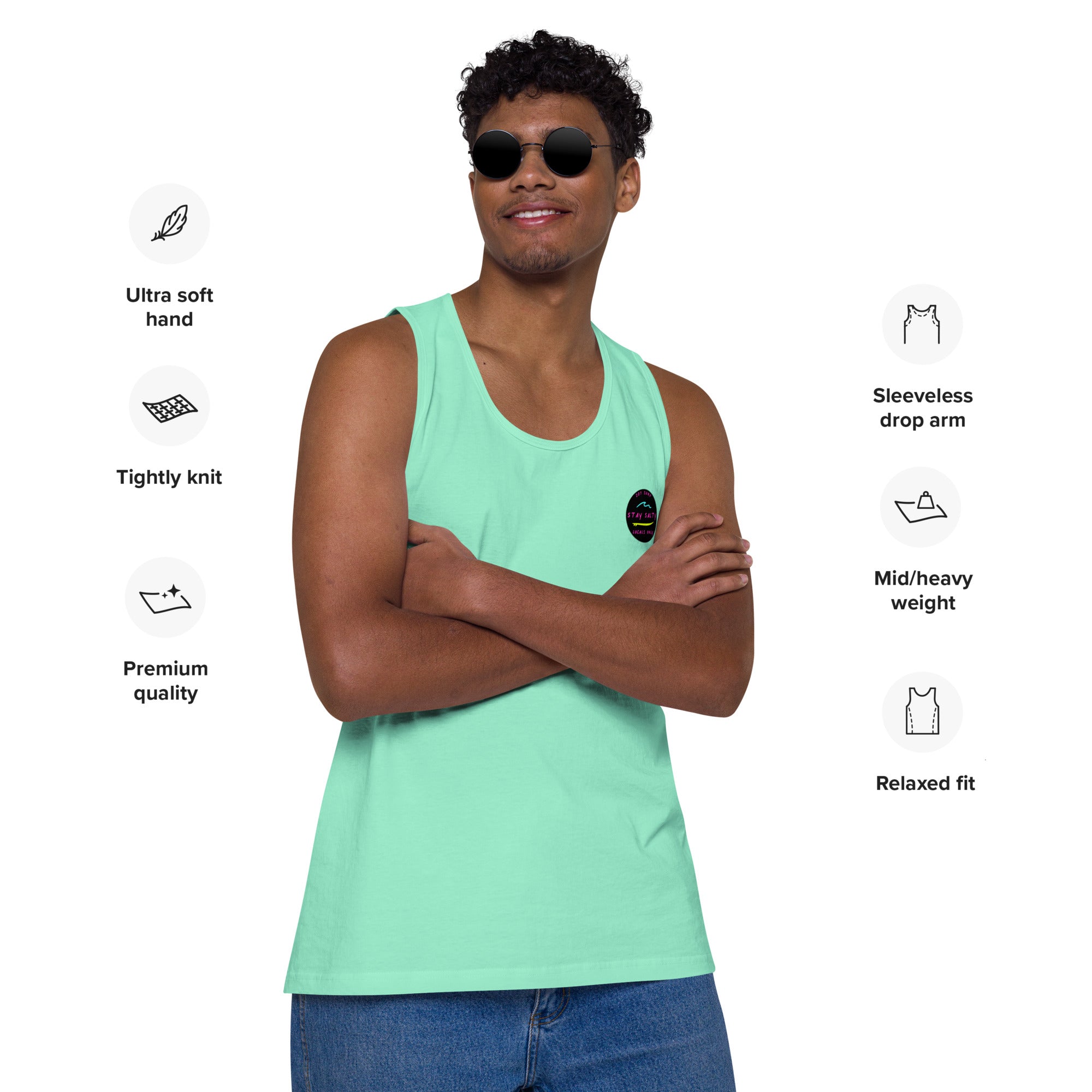 STAY SALTY embroiled Men’s premium tank top