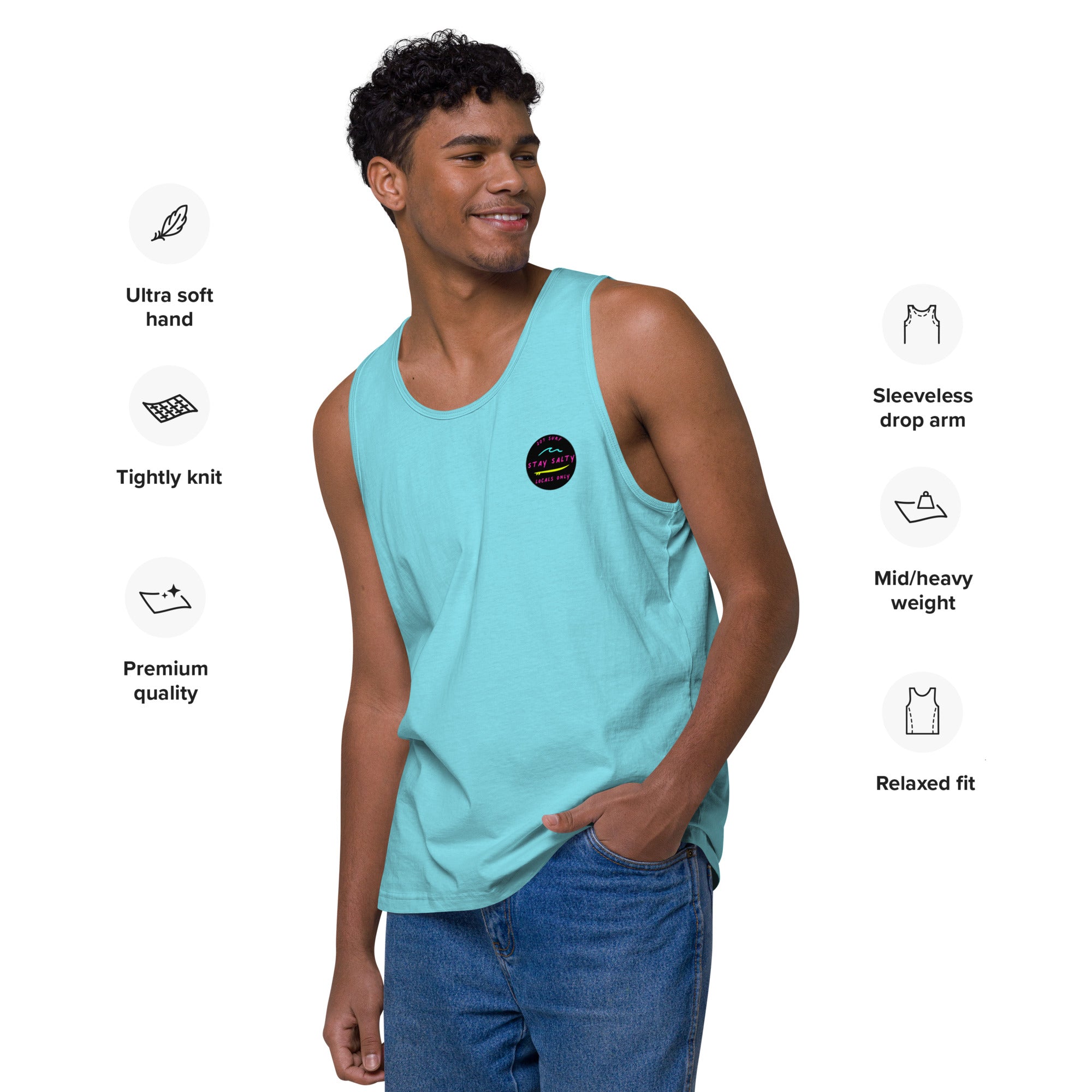 STAY SALTY embroiled Men’s premium tank top