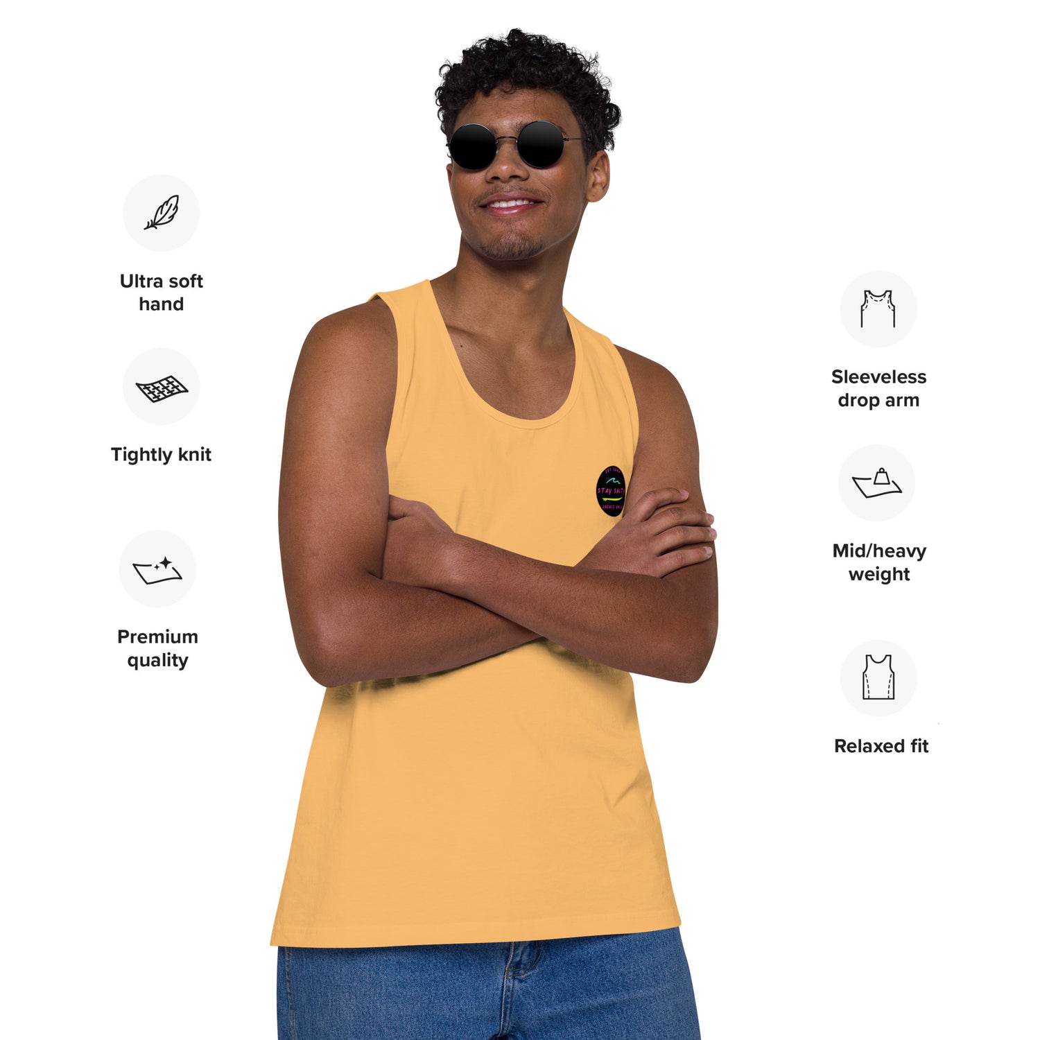 STAY SALTY embroiled Men’s premium tank top