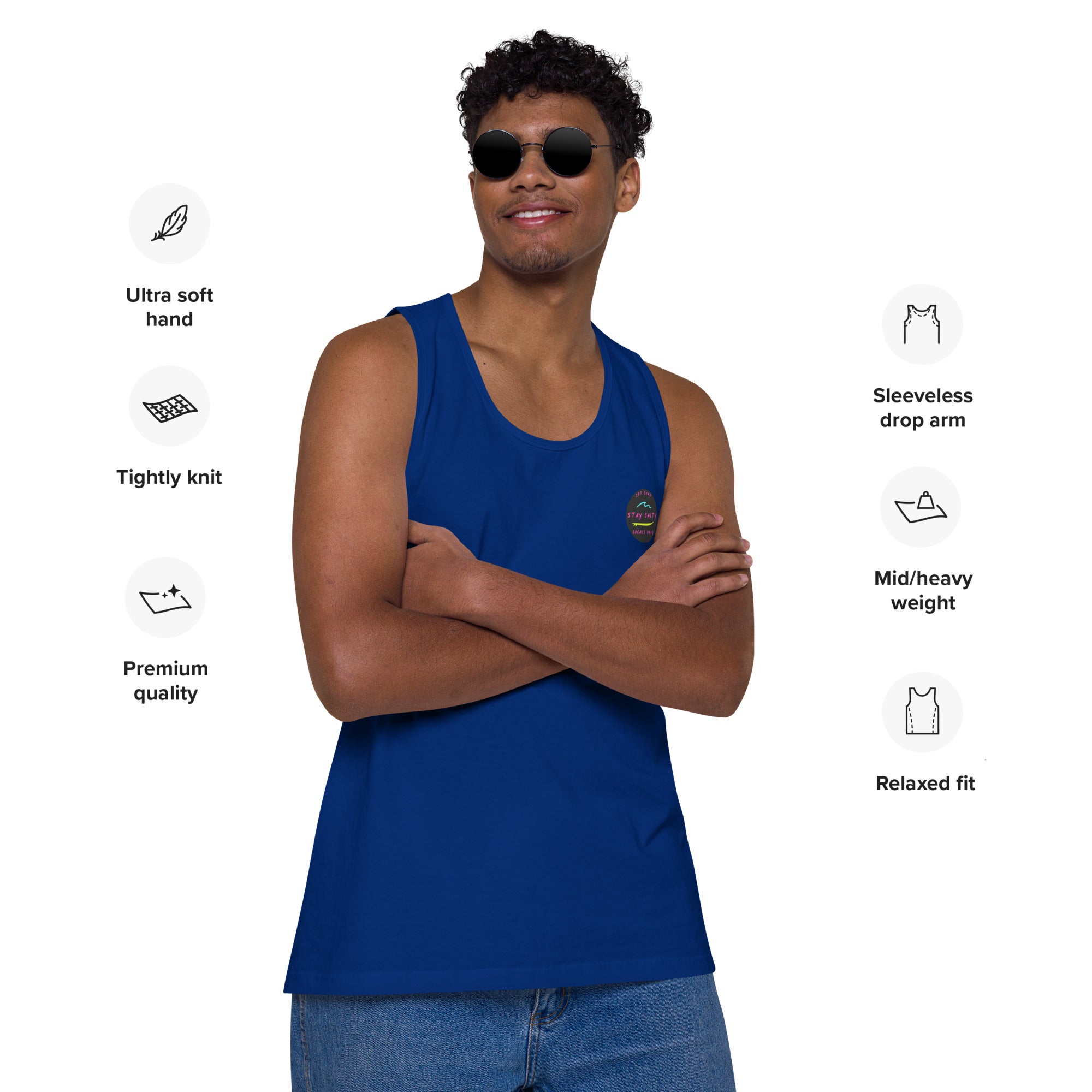 STAY SALTY embroiled Men’s premium tank top