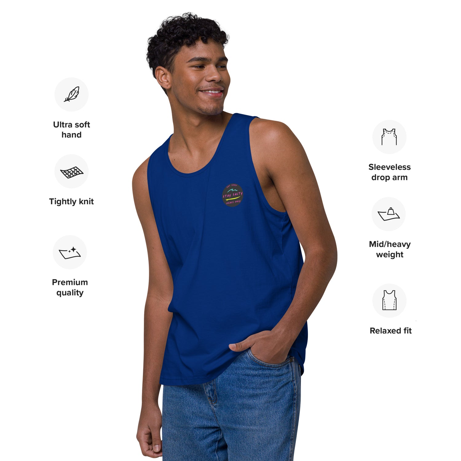 STAY SALTY embroiled Men’s premium tank top