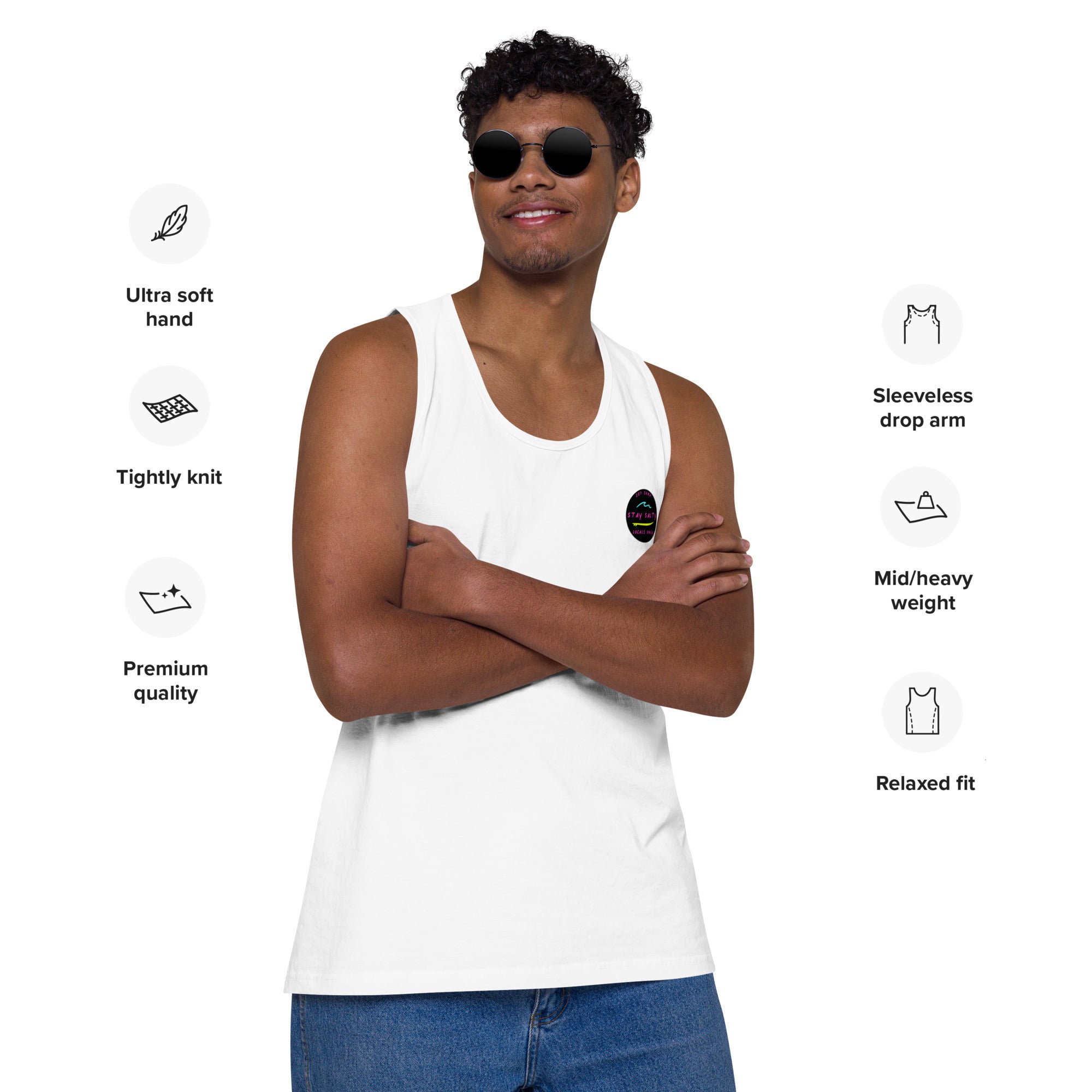 STAY SALTY embroiled Men’s premium tank top