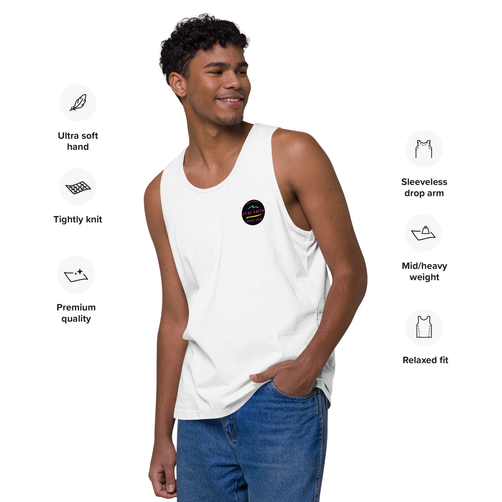 STAY SALTY embroiled Men’s premium tank top