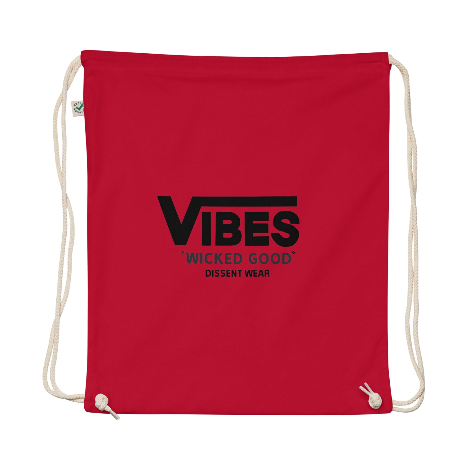 VIBES WICKED GOOD Organic cotton drawstring bag