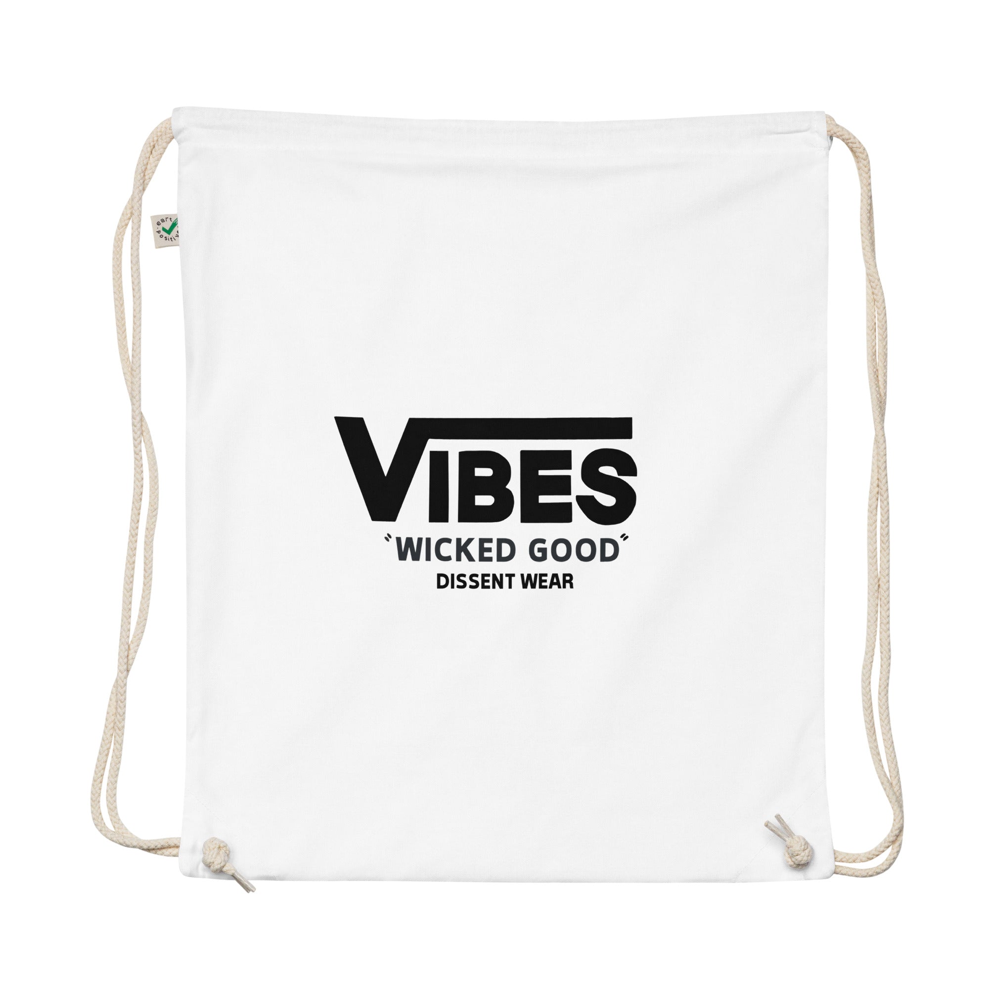 VIBES WICKED GOOD Organic cotton drawstring bag