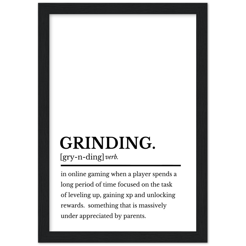 Esports Gamer Grinding Art Wall Decor Premium Matte Paper Wooden Framed Print