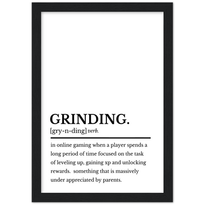 Esports Gamer Grinding Art Wall Decor Premium Matte Paper Wooden Framed Print