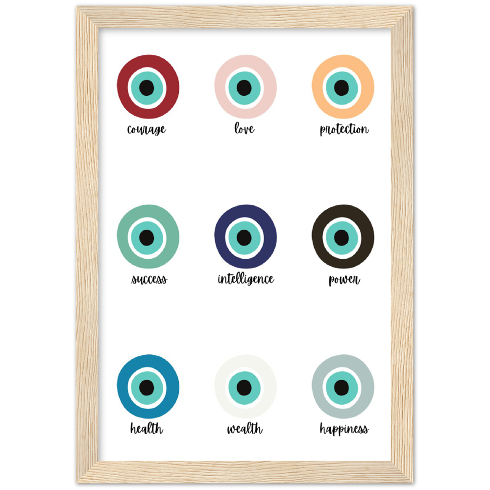 Evil Eye Protection Spiritual Wall Art Premium Matte Paper Wooden Framed Print