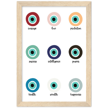 Evil Eye Protection Spiritual Wall Art Premium Matte Paper Wooden Framed Print