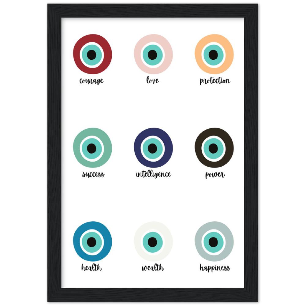 Evil Eye Protection Spiritual Wall Art Premium Matte Paper Wooden Framed Print