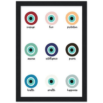 Evil Eye Protection Spiritual Wall Art Premium Matte Paper Wooden Framed Print