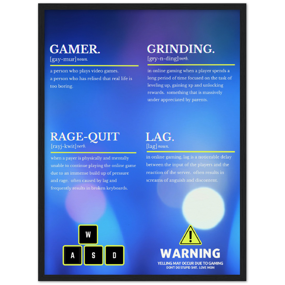 CUSTOM GAMER Archival Matte Paper Wooden Framed Poster