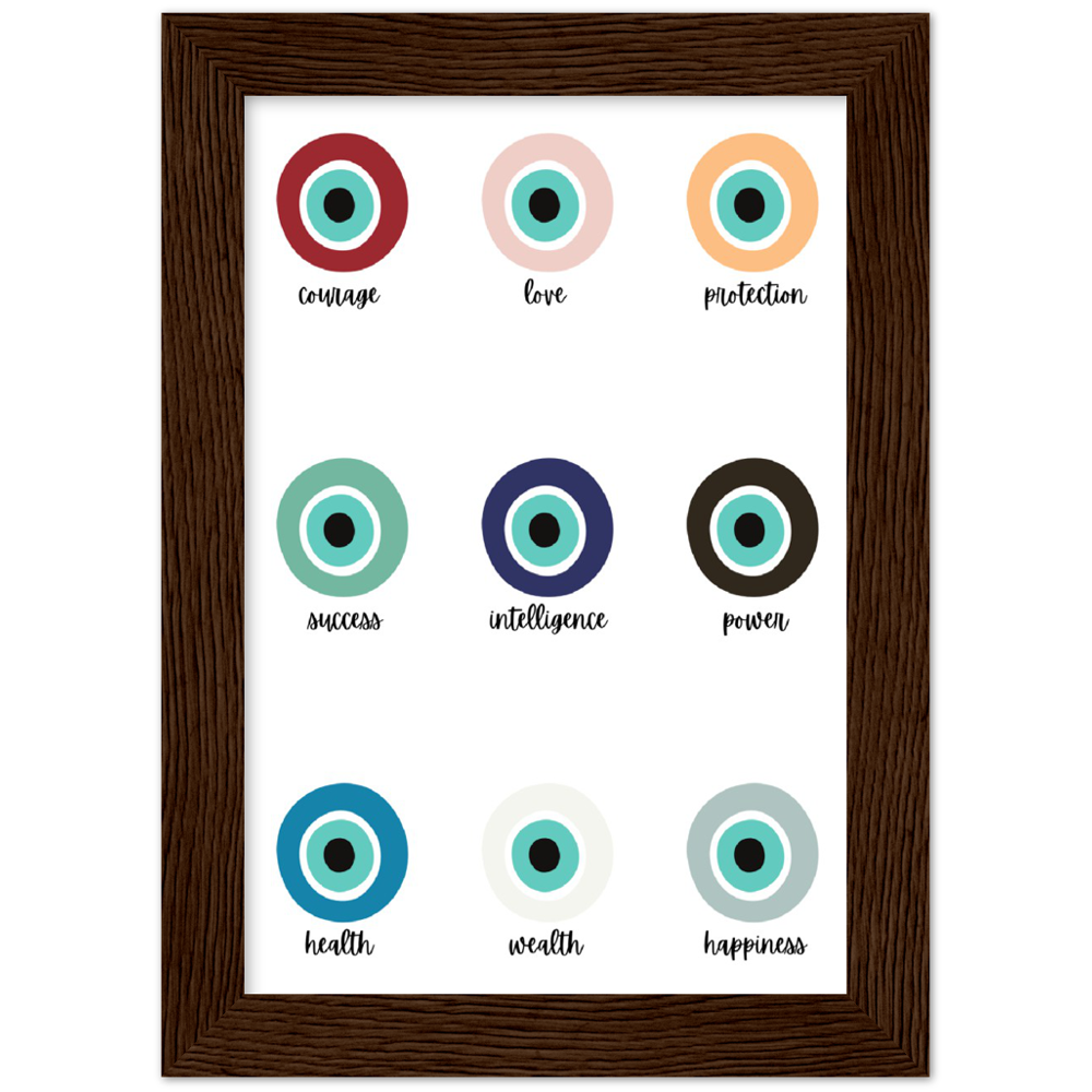 Evil Eye Protection Spiritual Wall Art Premium Matte Paper Wooden Framed Print