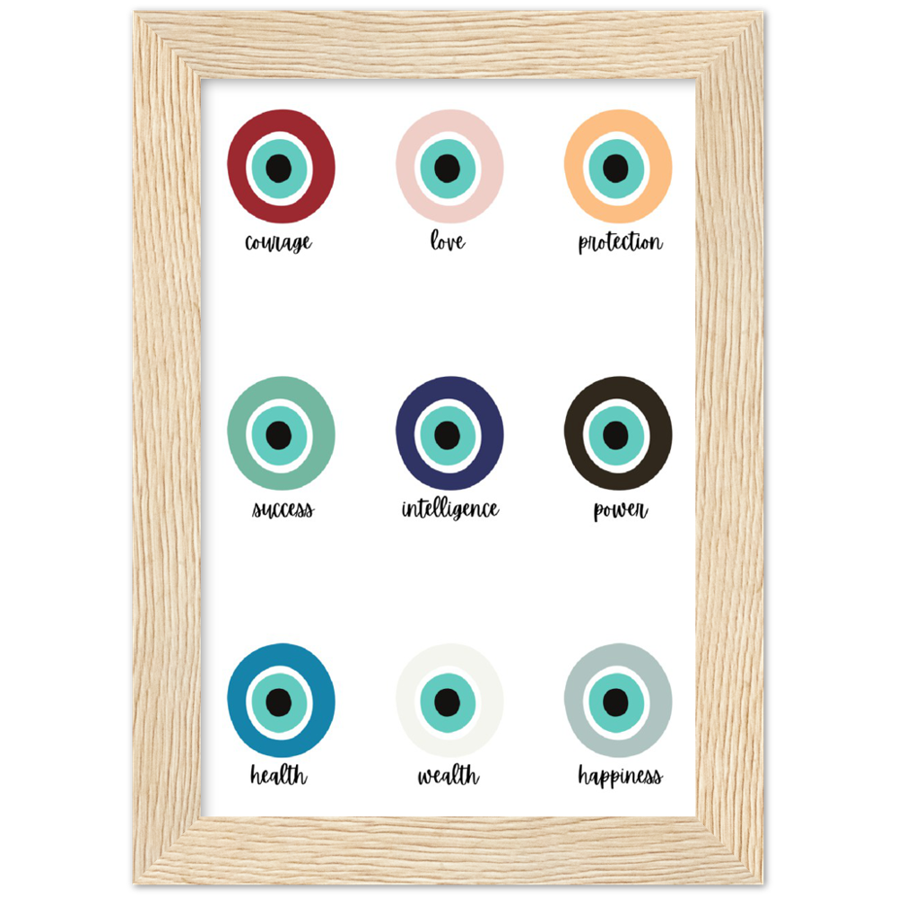 Evil Eye Protection Spiritual Wall Art Premium Matte Paper Wooden Framed Print