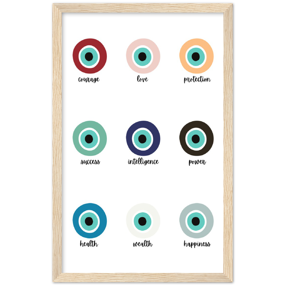 Evil Eye Protection Spiritual Wall Art Premium Matte Paper Wooden Framed Print