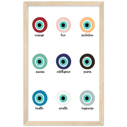 Evil Eye Protection Spiritual Wall Art Premium Matte Paper Wooden Framed Print