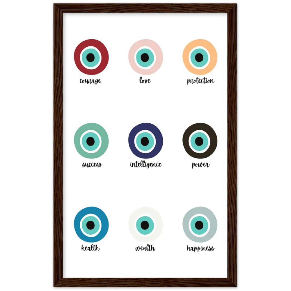 Evil Eye Protection Spiritual Wall Art Premium Matte Paper Wooden Framed Print