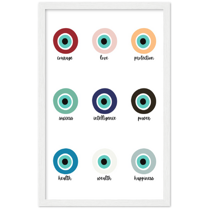 Evil Eye Protection Spiritual Wall Art Premium Matte Paper Wooden Framed Print