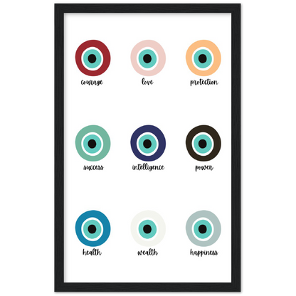 Evil Eye Protection Spiritual Wall Art Premium Matte Paper Wooden Framed Print